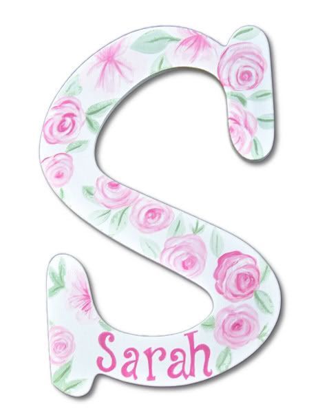 Rose Petals for Sarah Hand Painted Wall Letters Rose Petals for Sarah Hand Painted Wall Letters