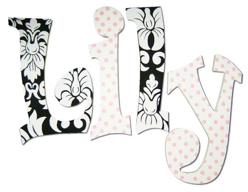 Lily Damask Painted Wall Letters