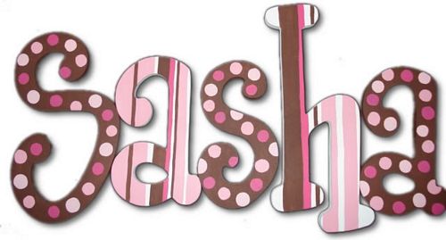 Raspberry Sundae Hand Painted Wall Letters
