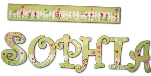 Wooden Wall Pegs - White Fence (letters sold separately)