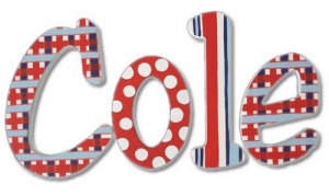 Patriotic Cole Hand Painted Wall Letters
