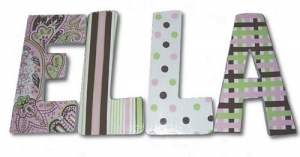 Precious Pink Paisley Hand Painted Wall Letters