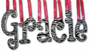 Mod Zebra Hand Painted Wall Letters