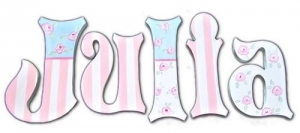 Cottage Roses Hand Painted Wall Letters