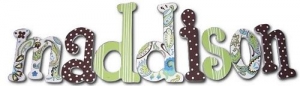 Green Paisley Splash Hand Painted Wall Letters