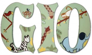 Zoo Animals Hand Painted Wall Letters