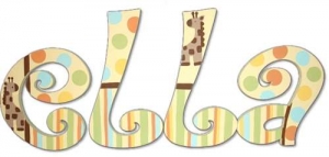 Jungle Giraffe Hand Painted Wall Letters