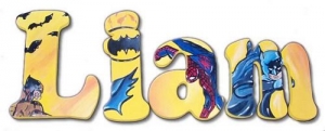 The Dark Night and Friends Hand Painted Wall Letters
