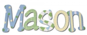Blues and Greens Hand Painted Wall Letters
