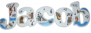 Music Notes Hand Painted Wall Letters