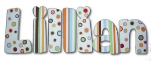 Lovely Lillian Hand Painted Wall Letters