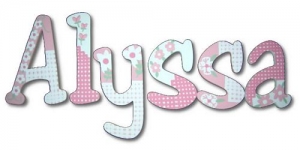 Flowers and Gingham Hand Painted Wall Letters