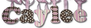 Mad About Plaid Girl Hand Painted Wall Letters