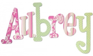Modern Pink Damask Hand Painted Wall Letters