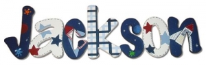 Space Rocket Hand Painted Wall Letters