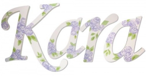 Lavender Rose Hand Painted Wall Letters