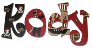 Pirate Treasure Chest Hand Painted Wall Letters