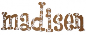 Retro Brown Circles Painted Wall Letters