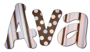 Lavender Dot Painted Wall Letters