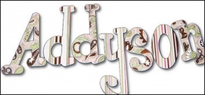 Preppy Paisley and Stripe Hand Painted Wall Letters