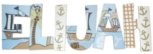 Ahoy Mate Nautical Painted Wall Letters
