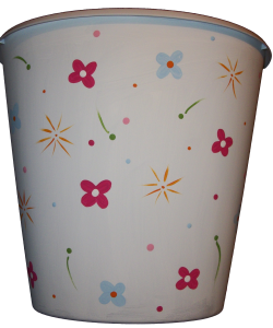 Painted Plastic Trashcan - Happy Hallie