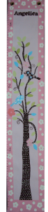 Painted Canvas Growth Chart - Lovely Birdies