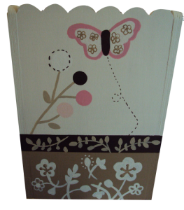 Painted Wood Trashcan - Mia Rose