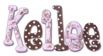 Chocolate Toile Hand Painted Wall Letters