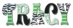 Green Zebra Hand Painted Wall Letters