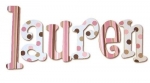Chocolate Dots Hand Painted Wall Letters