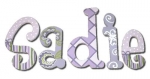 Purple Patterns Hand Painted Wall Letters