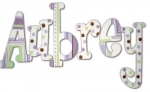 Katie in Purple Hand Painted Wall Letters
