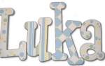 Bubbles and Blue Hand Painted Wall Letters