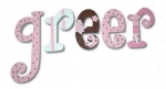 Alternate Pink Brownie Hand Painted Wall Letters