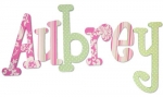 Modern Pink Damask Hand Painted Wall Letters