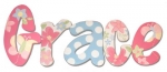 Hibiscus Hand Painted Wall Letters