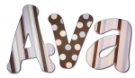Lavender Dot Painted Wall Letters