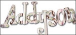 Preppy Paisley and Stripe Hand Painted Wall Letters
