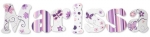 Purple Butterfly Whimsy Painted Wall Letters
