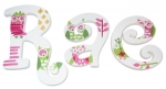 Girly Owls Painted Wall Letters