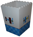 Painted Wood Trashcan - Planes